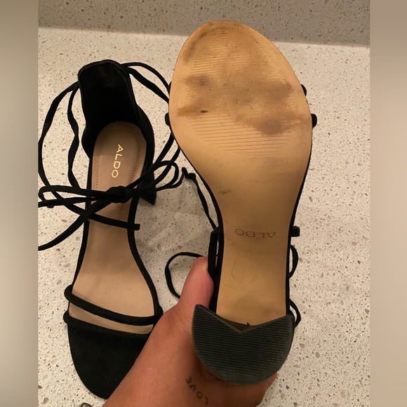 Aldo Black Strappy Heels - Picture 4 of 6